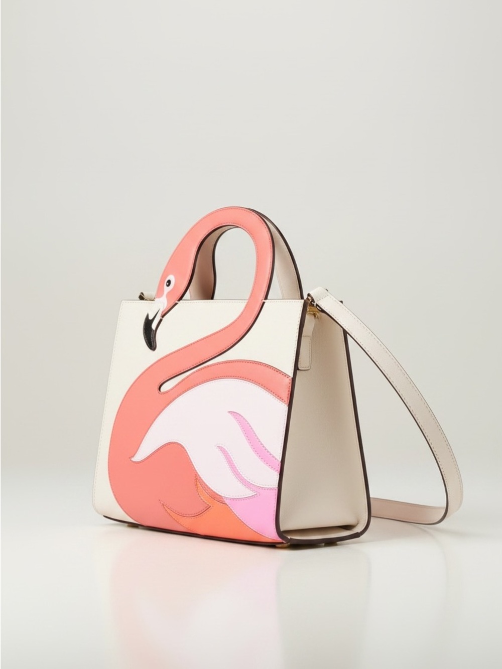 Kate Spade Flamingo Satchel NWT Pink White Novelty Tote w/ Dust Bag - Picture 17 of 17